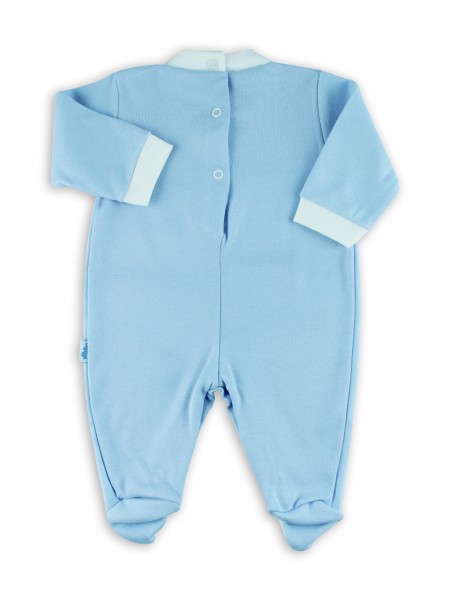 cotton baby footie interlock little princes. Colour light blue, size 00 3