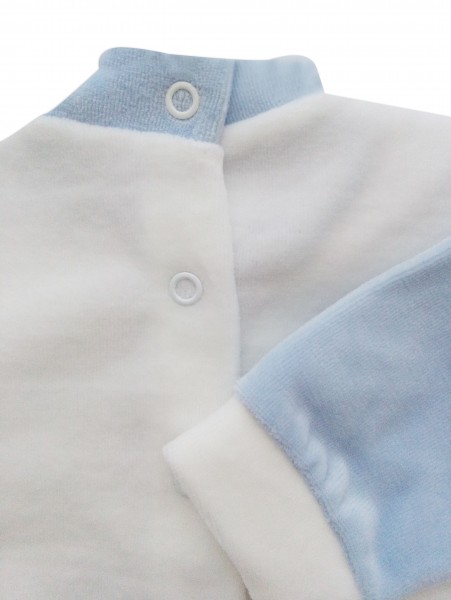 Picture baby footie chenille outfit pocket baby. Colour light blue, size 1-3 months 3