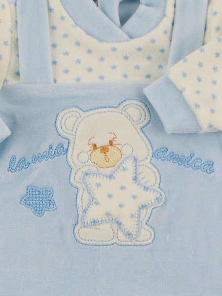 Picture baby footie chenille my star friend. Colour light blue, size 0-1 month 2