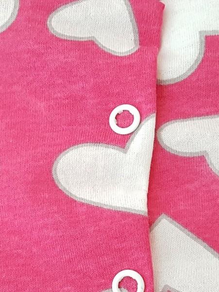 Picture cotton baby footie jersey baby bear little heart mine. Colour coral pink, size 0-1 month 3