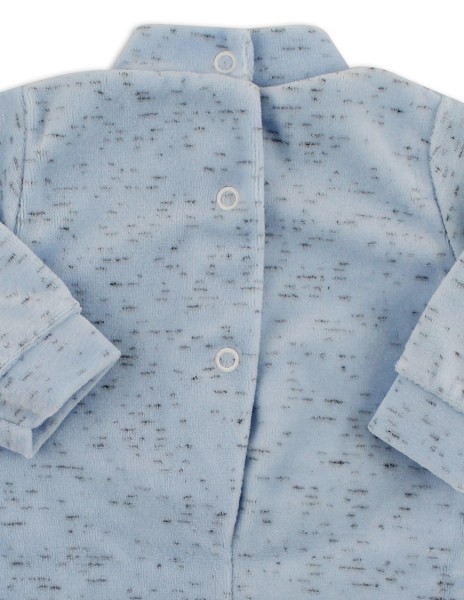 Image baby footie chenille life smile. Colour light blue, size 0-1 month 3