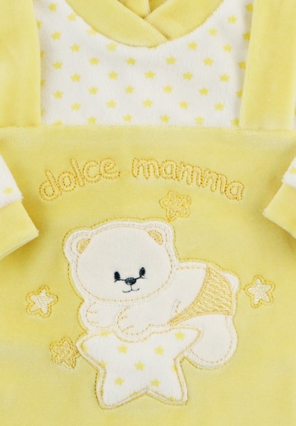 baby footie in sweet chenille mommy. Colour yellow, size 00 2
