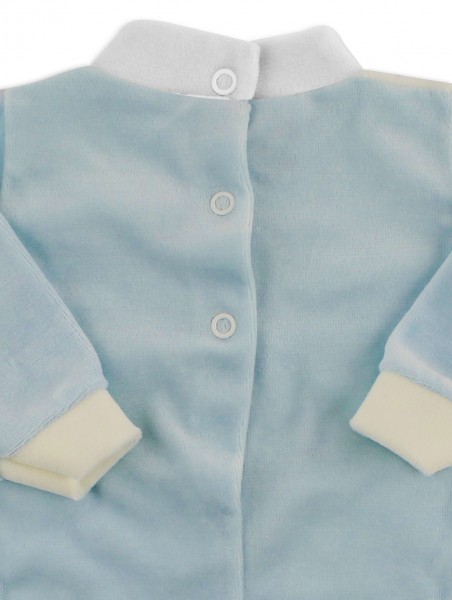 Picture baby chenille footie a dip of sweetness. Colour light blue, size 0-1 month 3