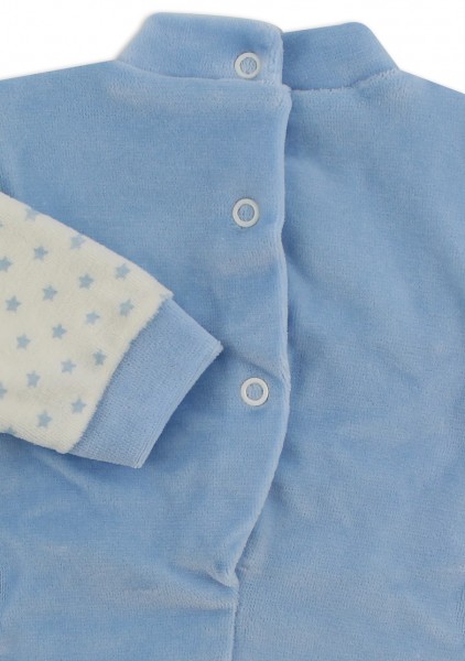 Image baby footie chenille star star. Colour light blue, size 1-3 months 3