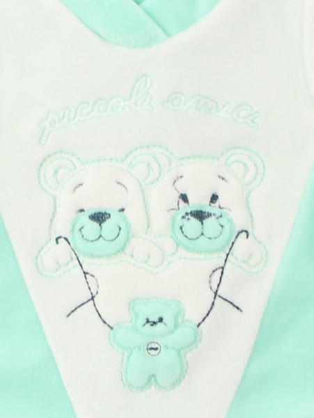 baby footie chenille little friends. Colour green, size 00 3