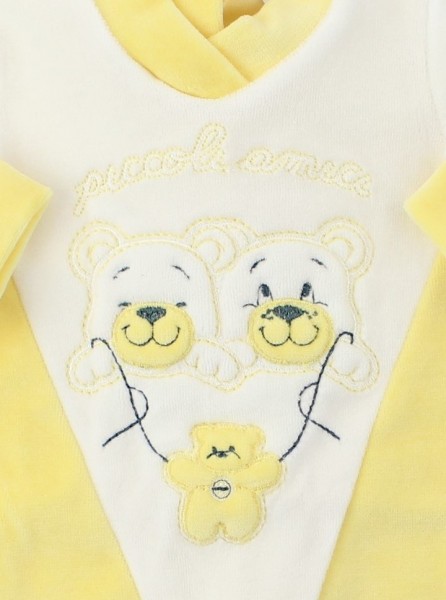 Picture baby footie chenille little friends. Colour yellow, size 1-3 months 2
