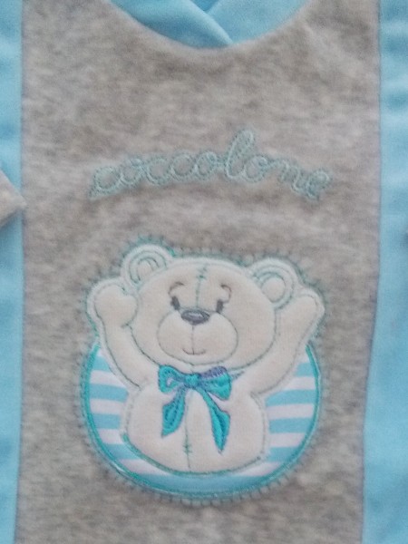 Image baby footie chenille cuddly. Colour turquoise, size 0-1 month 2