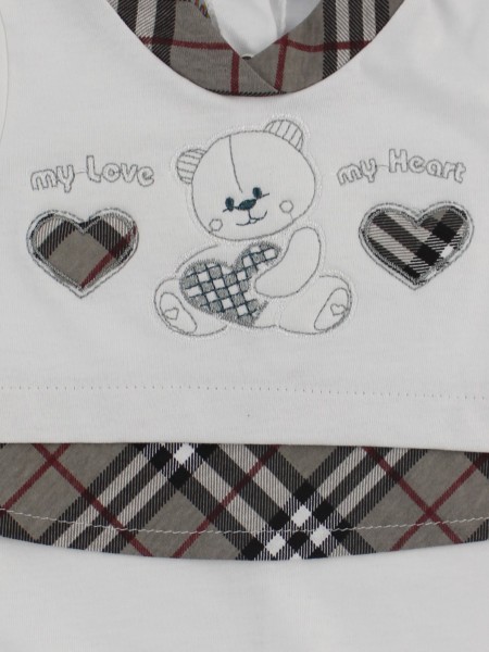 Image baby footie romper my love my heart. Colour grey, size 6-9 months 3