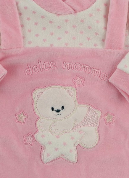 Chenille baby footie image sweet mother. Colour pink, size 6-9 months 2