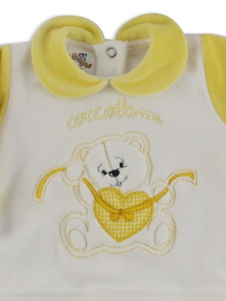Picture baby footie outfit chenille pamper me. Colour yellow, size 1-3 months 2