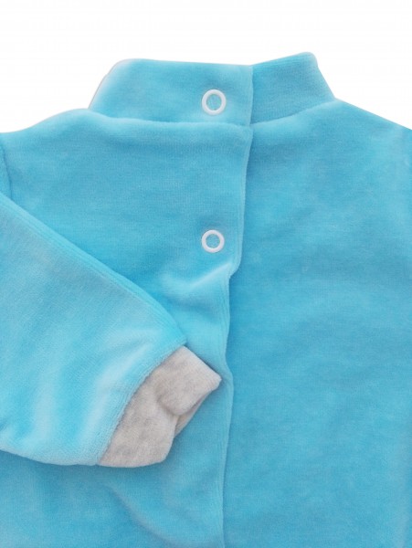 Image baby footie chenille cuddly. Colour turquoise, size 0-1 month 3