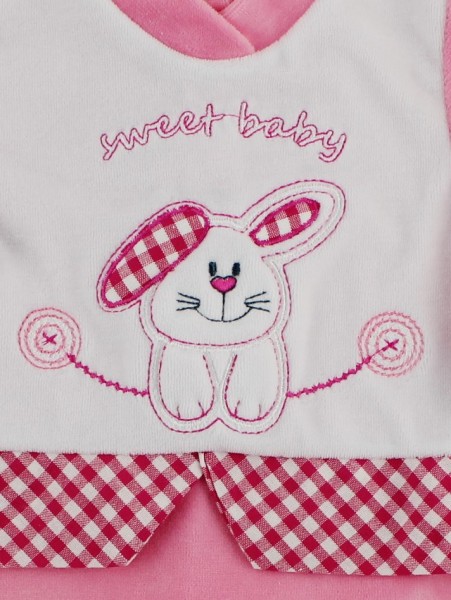 baby footie chenille sweet baby. Colour coral pink, size 0-1 month 2