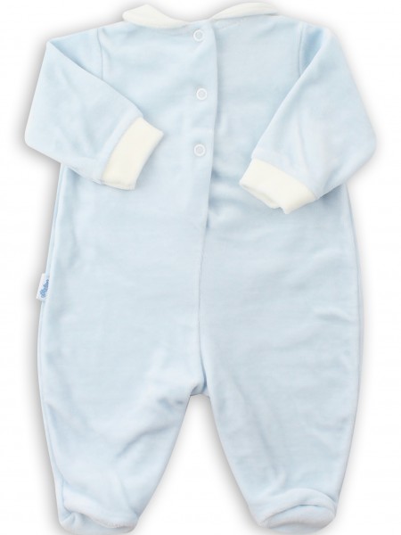 Picture baby footie chenille tender hearts. Colour light blue, size 0-1 month 3