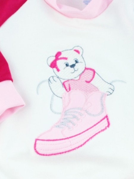 Baby footie outfit in cotton sneakers. Colour pink, size 00 2