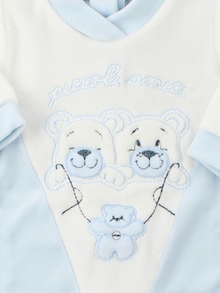 Picture baby footie chenille little friends. Colour light blue, size 6-9 months 2