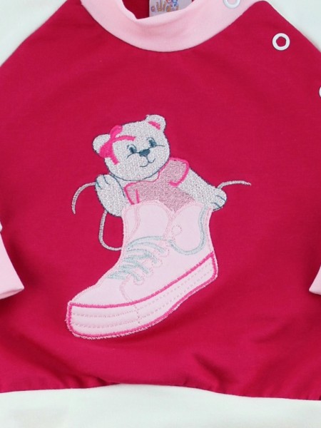 Baby footie outfit in cotton sneakers. Colour red, size 3-6 months 2