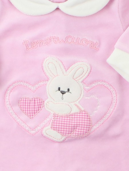 Picture baby footie chenille tender hearts. Colour pink, size 1-3 months 2