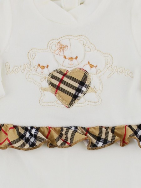 Image baby footie chenille love you. Colour creamy white, size 3-6 months 2