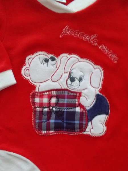 Picture baby footie chenille little mine. Colour red, size 1-3 months 2