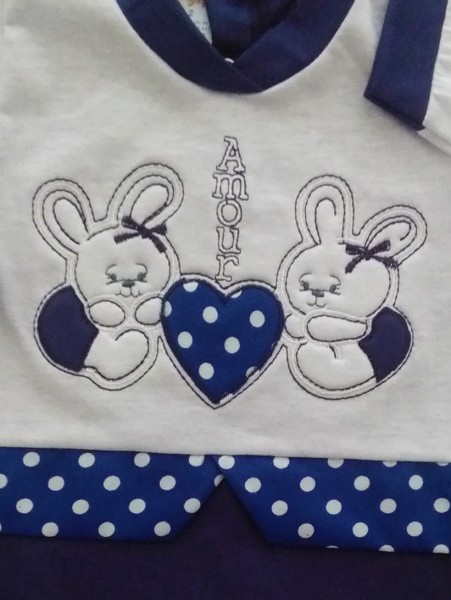 image baby footie bunnies AMOUR. Colour blue, size 3-6 months 2