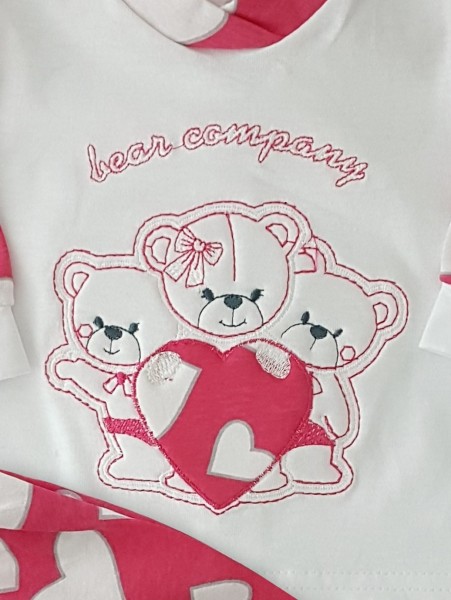 Image baby footie outfit in cotton bears company. Colour coral pink, size 3-6 months 2