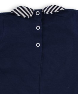 Image baby footie romper boat. Colour blue, size 0-1 month 2