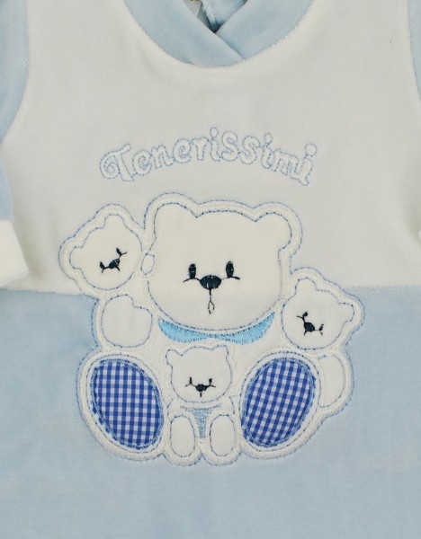 Baby footie image in chenille very tender. Colour light blue, size 1-3 months 2