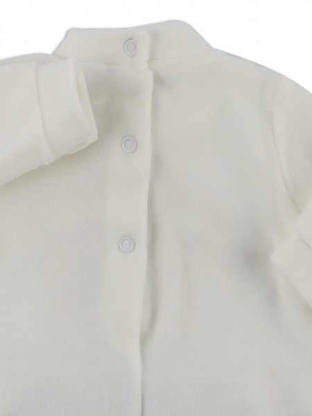 Image baby footie chenille Scottish puppies. Colour creamy white, size 1-3 months 2