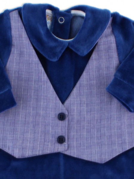 baby footie chenille vest fabric. Colour blue, size 0-1 month 2