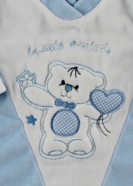 Picture baby footie chenille my friends. Colour light blue, size 0-1 month 2