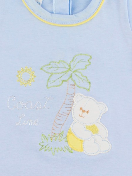 baby footie romper coast line. Colour light blue, size 00 2