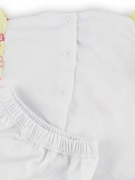 baby footie outfit jersey le flowers. Colour white, size 6-9 months 2