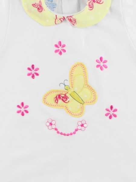 Image baby footie romper butterfly. Colour white, size 1-3 months 2