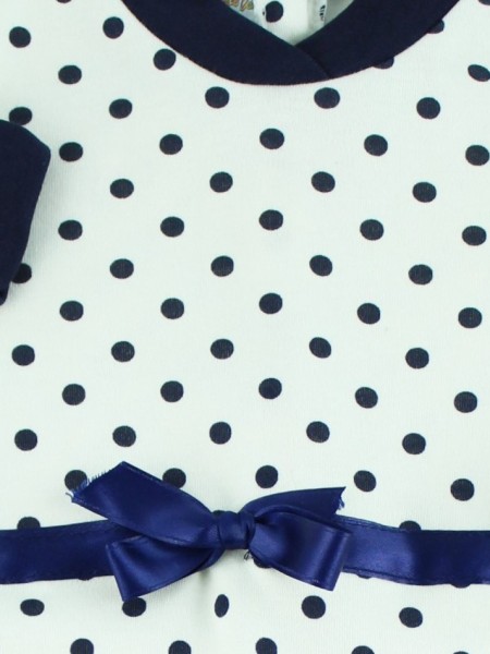 cotton baby footie interlock polka dots. Colour blue, size 3-6 months 2