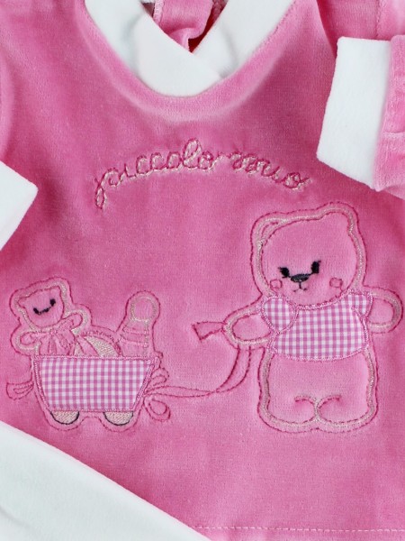 Two pieces baby outfit chenille smallomial. Colour coral pink, size 1-3 months 2