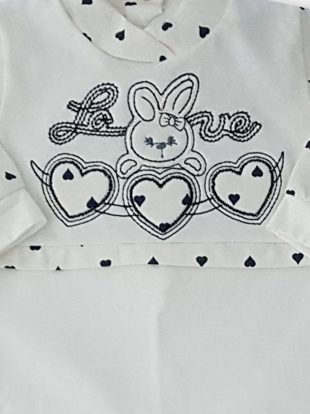 Picture cotton baby footie jersey bunny love bunny. Colour blue, size 0-1 month 2