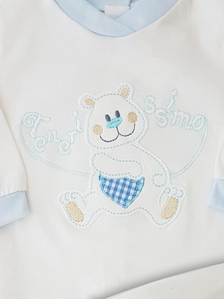 baby footie outfit in very soft cotton. Colour creamy white, size 0-1 month 2
