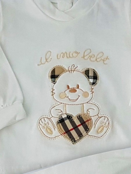 baby footie outfit cotton my baby. Colour creamy white, size 1-3 months 2