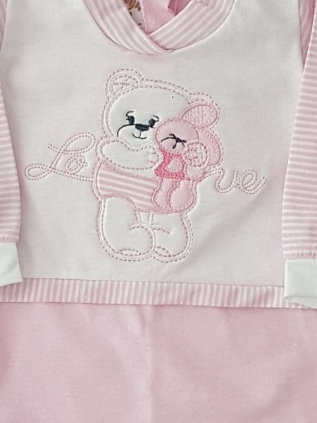 Image cotton baby footie jersey love. Colour pink, size 1-3 months 3