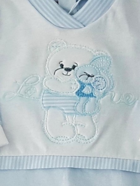 Image cotton baby footie jersey love. Colour light blue, size 3-6 months 2