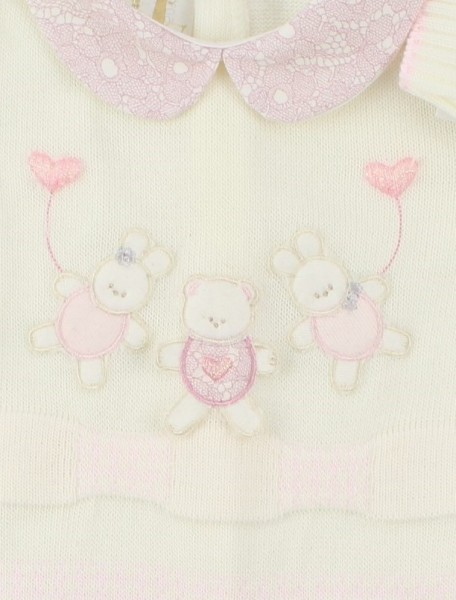 Mixed wool tuton image. Colour creamy white, size 0-1 month 2