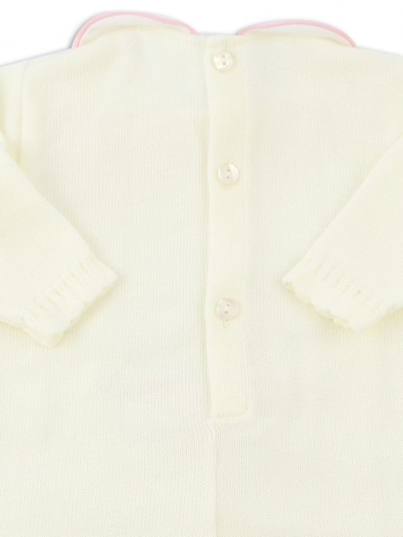 Mixed wool tuton image. Colour creamy white, size 0-1 month 3