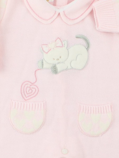 Picture baby footie mixed wool kitten. Colour pink, size 1-3 months 2