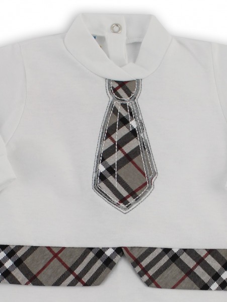 Baby footie image in jersey Scottish tie. Colour grey, size 3-6 months 2