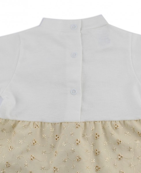 Image baby footie romper mon petit fleur. Colour creamy white, size 3-6 months 3