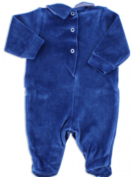 baby footie chenille vest fabric. Colour blue, size 0-1 month 3