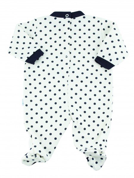 cotton baby footie interlock polka dots. Colour blue, size 3-6 months 3