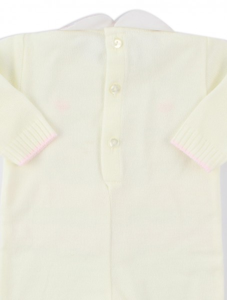 Mixed wool tuton image. Colour creamy white, size 0-1 month 3