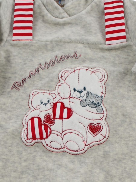 Baby image footie chenille cute puppies. Colour grey, size 3-6 months 2
