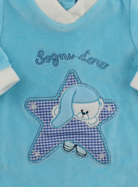 baby footie chenille golden star dreams. Colour turquoise, size 00 2